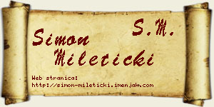 Simon Mileticki vizit kartica